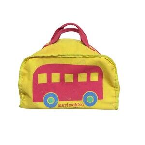 Vintage 1982 Marimekko Little People Children's Duffle Bag Yellow